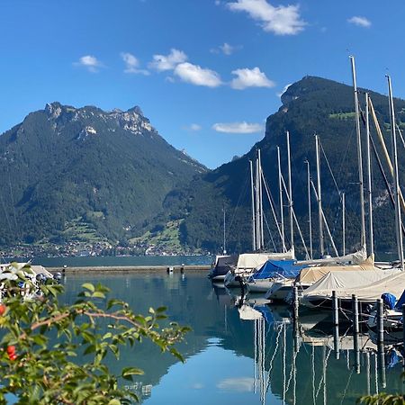 Herrlicher Blick Auf Berge Und See Faulensee Екстериор снимка